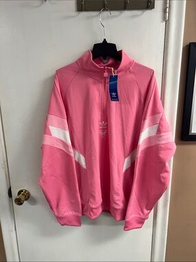 NWT adidas Inter Milan Pink Quarter-Zip Pullover Mens XL Wmns XXL